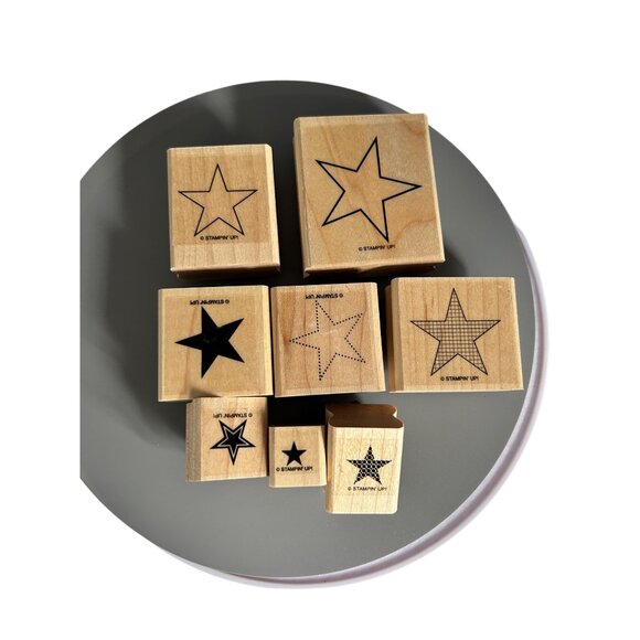 Stampin’ Up Seeing Stars Set of 8 Wood Mounted Rubber Stamps School Teacher - Picture 4 of 6
